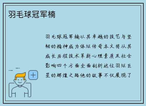 羽毛球冠军楠